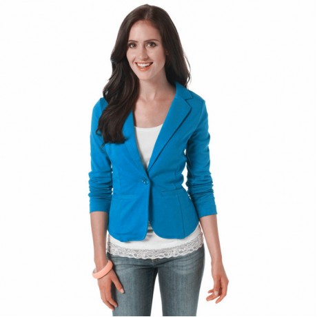 Women's Cotton Regular Sleeve One Buckle Blazer Jacket Suits 5Colors(S-XXL)
