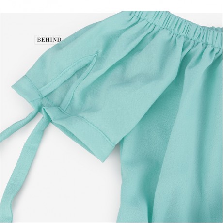 Womens Off Shoulder Solid Chiffon Strappy Sleeve Jumpsuit Wide Leg Rompers(S-XXL),11Colors
