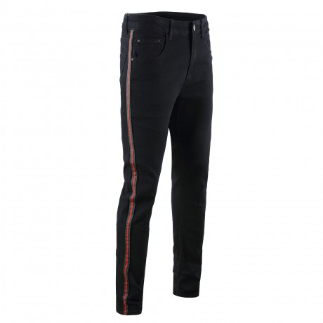  Men's Slim Fit Ripped Stretch Jeans Striped Destroyed Skinny Pants Holes with Pockets