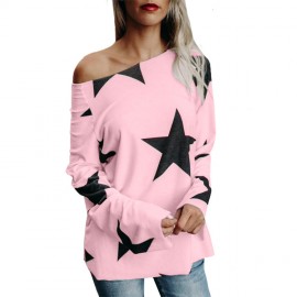 Women's Casual Wear  Long Sleeve Star Blouse Street-Style T-Shirt  S-XXL 