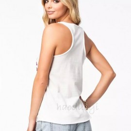 Women's Racer Back American Flag Tank Tops Patriotic Shirt Sleeveless Loose Fit Camisole Tunic(XS-XXL) 