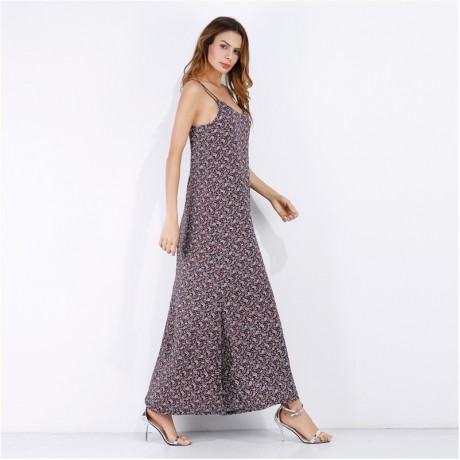 Hot Style Chiffon Floral Beach Skirt Printed Dress V-neck Casual Dress For Spring and Summer(s-xl)