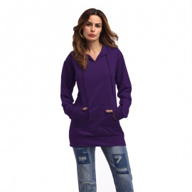 Women Casual Long Sleeve Hoodie Pullover Sweatshirt Tunic Tops w/Pocket(s-xl) 