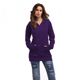 Women Casual Long Sleeve Hoodie Pullover Sweatshirt Tunic Tops w/Pocket(s-xl)