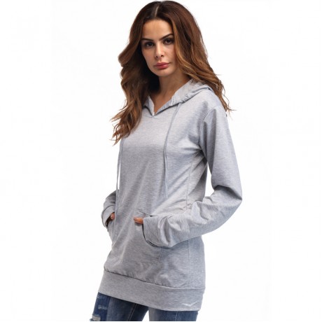 Women Casual Long Sleeve Hoodie Pullover Sweatshirt Tunic Tops w/Pocket(s-xl)