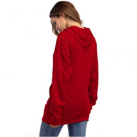 Women Casual Long Sleeve Hoodie Pullover Sweatshirt Tunic Tops w/Pocket(s-xl)