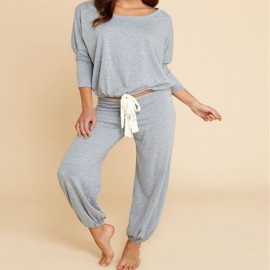 Women's Long Sleeve Sports Sweatsuits 2 Piece Set Outfit Set Crop Top Tracksuit Sweatsuit 