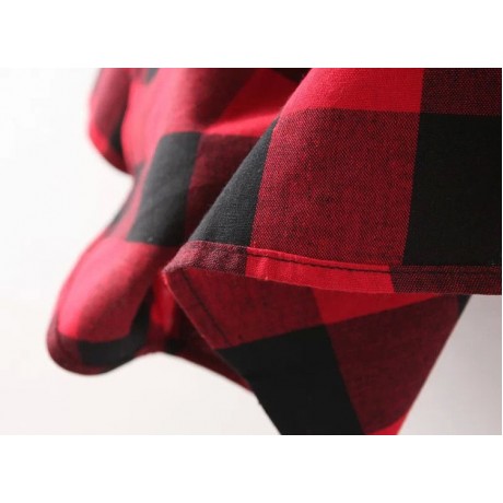Women Blouses Tops Buffalo Check Plaid Long Sleeve Collar Neck Casual Button Down Shirts(M-XXL)