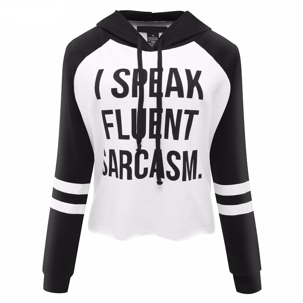 Women Hoodies Crop Top Short Tracksuit Letters T-Shirt Sweatersuits 5Colors(XS-XL)
