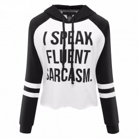 Women Hoodies Crop Top Short Tracksuit Letters T-Shirt Sweatersuits 5Colors(XS-XL)