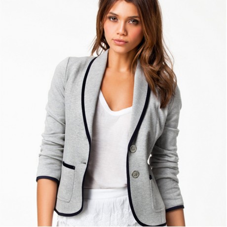 Women's Long Sleeve Two Button Lined Blazer Casual Work Office Basic Slim Fit Jacket Plus Size(S-6XL) 
