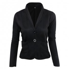 Women's Long Sleeve Two Button Lined Blazer Casual Work Office Basic Slim Fit Jacket Plus Size(S-6XL) 
