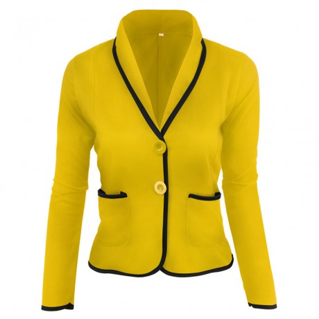 Women's Long Sleeve Two Button Lined Blazer Casual Work Office Basic Slim Fit Jacket Plus Size(S-6XL) 