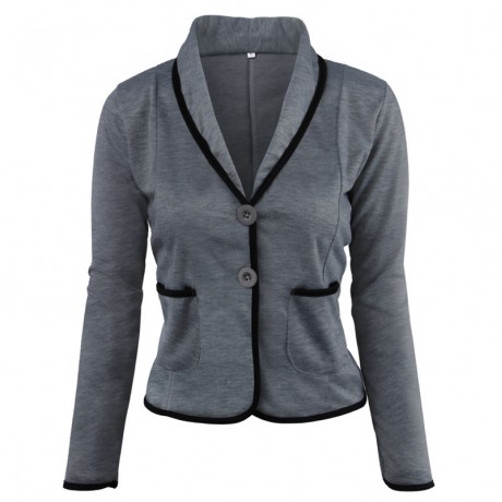 Women's Long Sleeve Two Button Lined Blazer Casual Work Office Basic Slim Fit Jacket Plus Size(S-6XL) 
