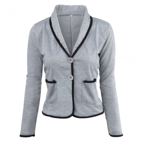 Women's Long Sleeve Two Button Lined Blazer Casual Work Office Basic Slim Fit Jacket Plus Size(S-6XL) 