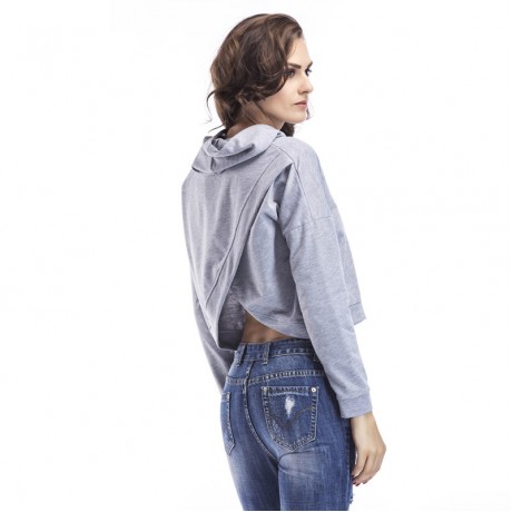 Women Casual Long Sleeve Tops Back Side Split Blouse Pullover Hoodies Sweatershirt(S-XL)