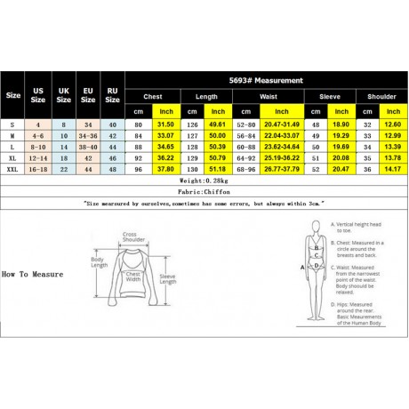 Women Loose Chiffon Dress 3/4 Sleeve Long Maxi Tunic Swing Dress(3 Colors)S-XXL