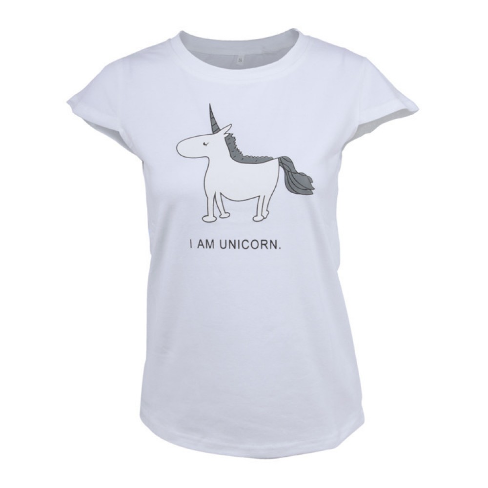 Women Tonics Short Sleeve Unicorn Printed Tee Tops Casual T-Shirt(S-2XL)