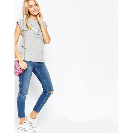 Women Tonics Short Sleeve Unicorn Printed Tee Tops Casual T-Shirt(S-2XL)