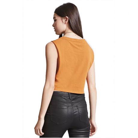Women's Knot Front Sleeveless Short Tanks Vest Blouse
