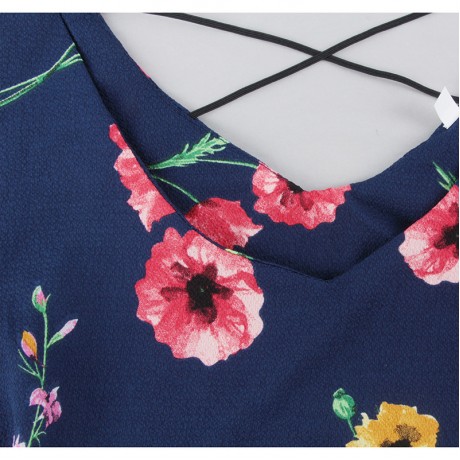 Women's Boho Floral Print Crop Cami Top with Shorts Set Summer Beach Party Romper Jumpsuit