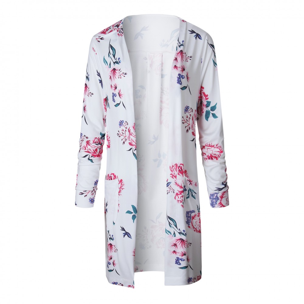 Women's Floral Cotton Slim Long Sleeve Cardigan(S-XXXL)