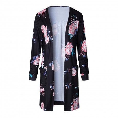 Women's Floral Cotton Slim Long Sleeve Cardigan(S-XXXL)