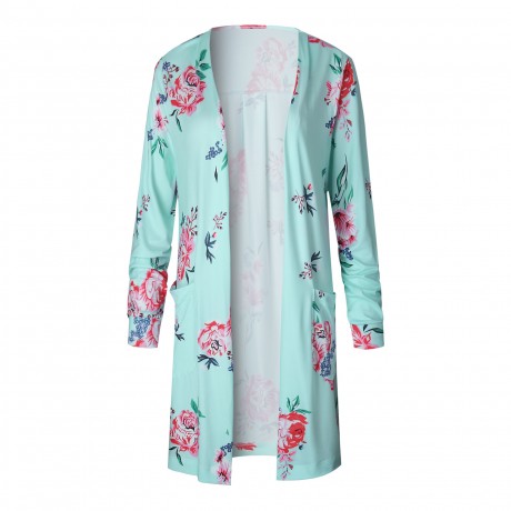 Women's Floral Cotton Slim Long Sleeve Cardigan(S-XXXL)