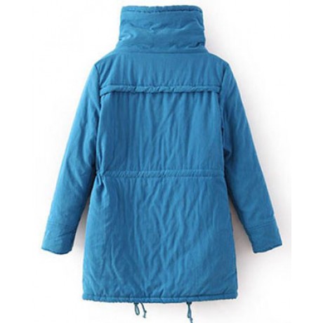 Women's Cotton Slim Medium Coat Polyester Sherpa Hooded Cotton With Pockets(S-XXXL)