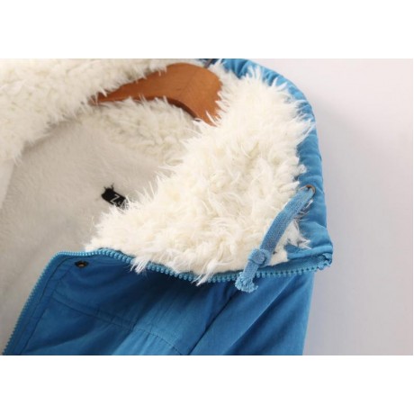 Women's Cotton Slim Medium Coat Polyester Sherpa Hooded Cotton With Pockets(S-XXXL)
