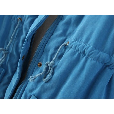Women's Cotton Slim Medium Coat Polyester Sherpa Hooded Cotton With Pockets(S-XXXL)