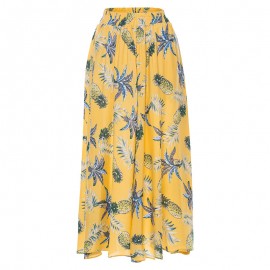 Women's Bohemia Printed Cotton Flutter Beach Long Skirts(S-XL) 