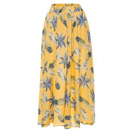 Women's Bohemia Printed Cotton Flutter Beach Long Skirts(S-XL)