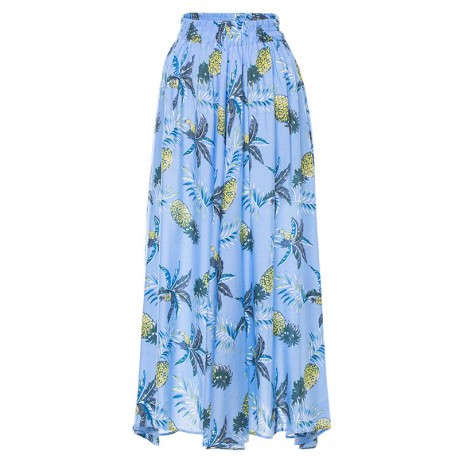 Women's Bohemia Printed Cotton Flutter Beach Long Skirts(S-XL)