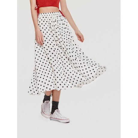 Women's Bohemia Polka Dots Chiffon Flutter Beach Long Skirts(S-XXL)