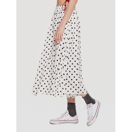 Women's Bohemia Polka Dots Chiffon Flutter Beach Long Skirts(S-XXL)