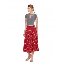 Women's Bohemia Polka Dots Chiffon Flutter Beach Long Skirts(S-XXL)