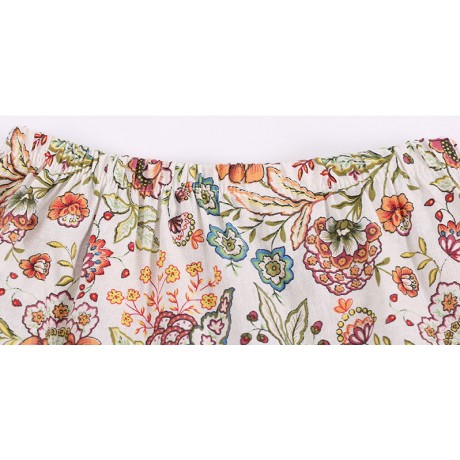 Women's Bohemia Printed Linen Beach Long A-line Skirt(Free Size)