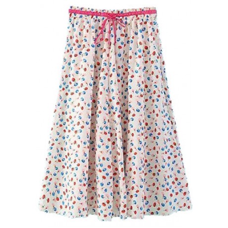 Women's Bohemia Floral Chiffon Skirt Flutter Beach Long Strapless Skirt(M-L)
