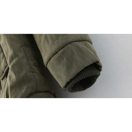 Women's Loose Casual Medium Coat Sherpa Hooded Cotton Coat With Pockets(S-XXL)