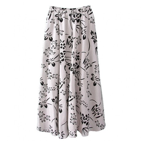 Cotton And Line Bohemia Sweet Skirt Printed Long Maxi Skirt (Free Size)