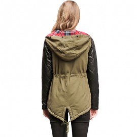 Women's Casual Bodycon Sherpa Coat Hooded Medium Cotton Coat With Pockets(S-XXL) 