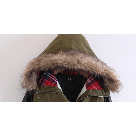 Women's Casual Bodycon Sherpa Coat Hooded Medium Cotton Coat With Pockets(S-XXL)
