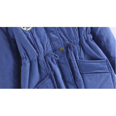 Women's Bodycon Hooded Long Sleeve Coat Waist Medium Cotton Coat With Pockets(S-XXL)