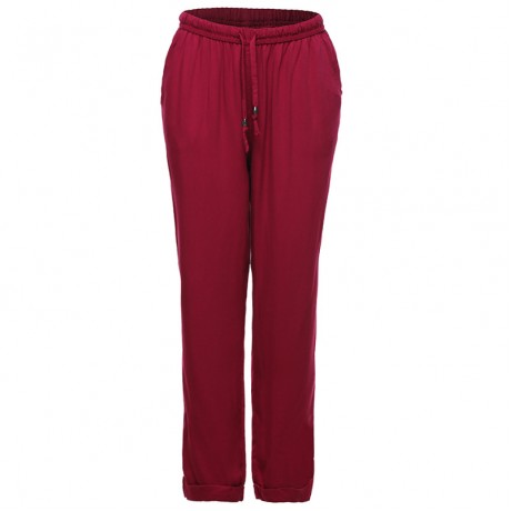 Women's Casual Cotton High Waist Stretchy Pants Solid Slim Long Pants With Pockets(S-XXL)