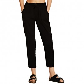 Women's Casual Cotton High Waist Stretchy Pants Solid Slim Long Pants With Pockets(S-XXL) 