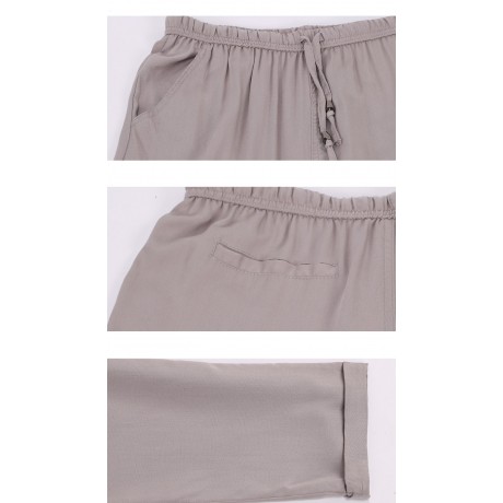 Women's Casual Cotton High Waist Stretchy Pants Solid Slim Long Pants With Pockets(S-XXL)