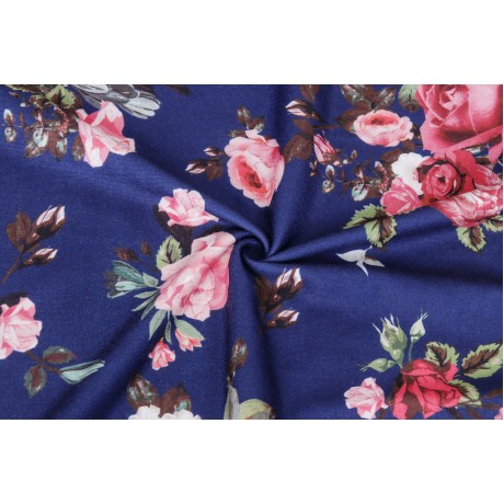 Women's Short Sleeve Floral Printed Round Neck Dress Loose Pleated Swing Midi Dress With Pockets(S-XXL)