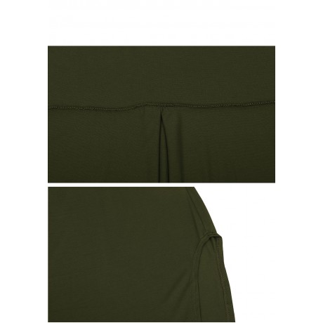 Women's Long Sleeve V Neck Slit Dress Loose Swing Midi Long Dress With Pockets(S-XL)