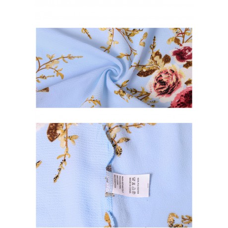Women's Casual Open Front Cardigan Floral Printed Flare Long Sleeve Cardigan(S-XL)